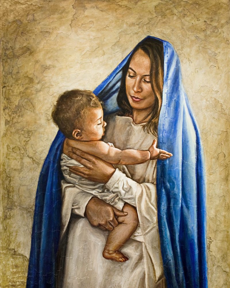 Madonna and Child, Baby Jesus and Mary by Maria Rangel Cardenas