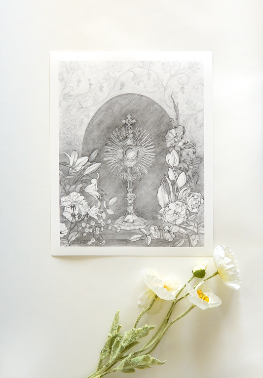 The Holy Eucharist pencil sketch