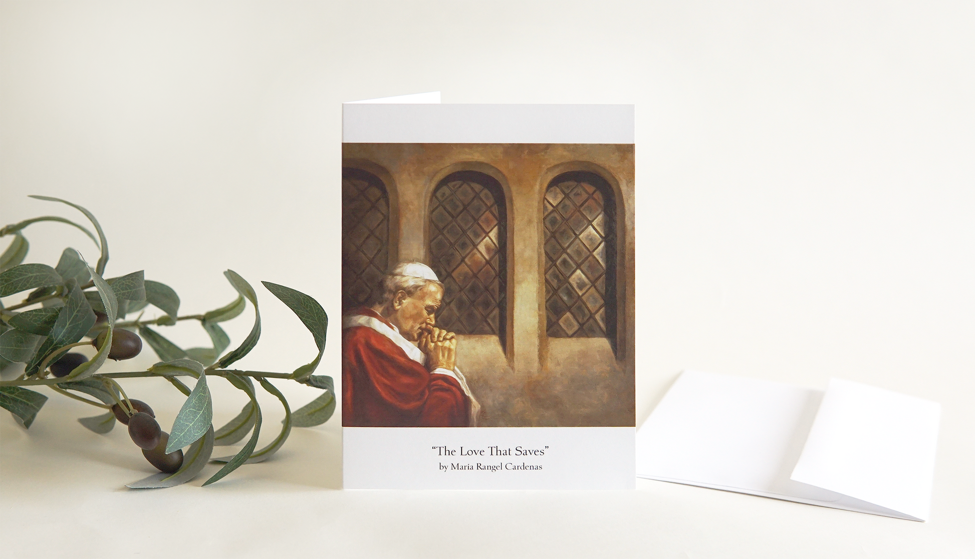Contemporary religious art by woman artist Pope John Paul II